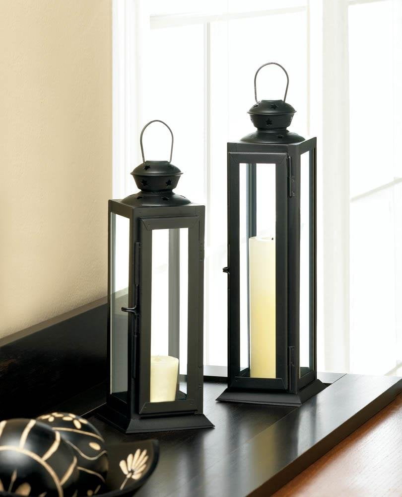 outdoor candle holder on Candle Lantern Black Rustic Metal Lanterns For Candles Outdoor Decor Walmart Com Walmart Com