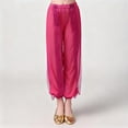 thumbnail image 4 of TEAJOPSUU Girl's Harem Dance Pants High Waisted Tribal Pants Sequin Stage Performance Pants Soft Stretchy Ankle Tied Pants A-Hot Pink, 4 of 5