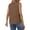 Khaki, variant on Women's Casual Sleeveless Shirt with Lapel Collar Solid Color Crewneck Summer Top Fashionable Loose Fit Tank Lightweight Breathable Shell Top