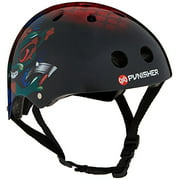 Punisher Skateboards Ranger 11 Vent Multi Sport Skateboard and BMX Helmet Youth Size Medium Includes Extra Helmet Pads, black (9213)