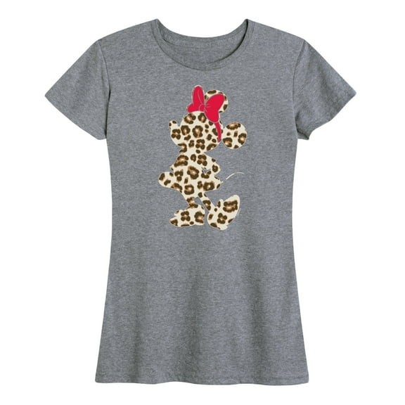 Disney - Minnie Leopard Print Silhouette - Women's Short Sleeve Graphic T-Shirt