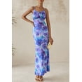 thumbnail image 3 of Vestido largo PRETTYGARDEN para mujer, ajustado con estampado floral, color morado orquídea, 3 of 9