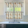 thumbnail image 3 of Fall Kitchen Curtains 24 Inch Short - 3 Panel Set, Autumn Harvest Print, Rod Pocket Window Treatment for Thanksgiving, Farmhouse, Cafe, Living Room - Machine Washable, 3 of 6