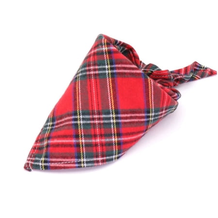 New Scottish Classic Plaid Bow Ties Adjustable Neckerchief Dog Saliva Towel Pet Supplies Cat  Kerchief Dog Bandana Triangle Scarf 45