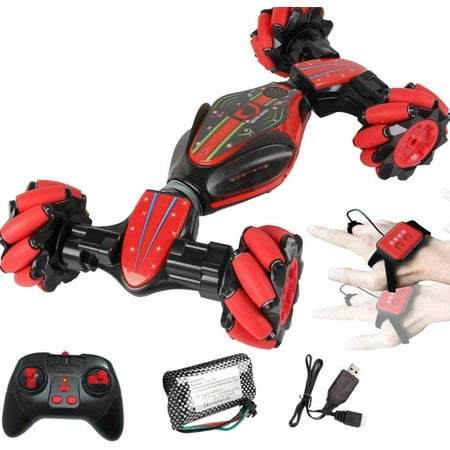 

Calla Gesture Sensing RC Stunt Car for Kids with Off-Road Four-Wheel Drive Sports Mode 40 Min Standby Suitable for Any Terrain 2.4G Gesture Controlled Double-Sided Remote-Control Toy | Red