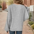 thumbnail image 6 of Sweaters for Women, Women's Cozy Oversized Pullover Sweater Soft Knit Long Sleeve Casual Tunic Top For Fall Winter Comfortable Loungewear, Sweater(Grey,L), 6 of 6