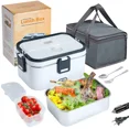thumbnail image 1 of Electric Lunch Box Food Warmer - Portable Food Heater for Car & Home - Leak Proof, Lunch Heating Stainless Steel Container 1.8L, 1 of 5