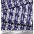 thumbnail image 2 of Soimoi Polyester Crepe Fabric Leaves & Floral Block Printed Fabric 1 Yard 42 Inch Wide, 2 of 3
