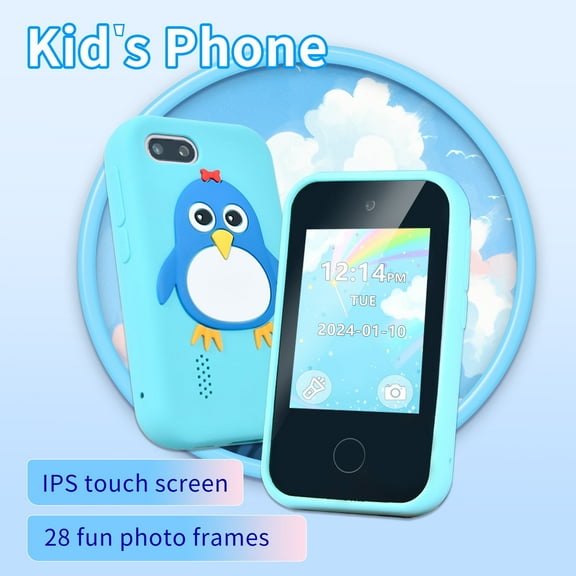 Kids Smart Phone for Boys Girls, Christmas Birthday Gifts for Girls Age 3-12 Kids Toys Cell Phone, 2.8" Touchscreen Toddler Learning Play Toy Phone with Dual Camera, Game, Music Player, Blue