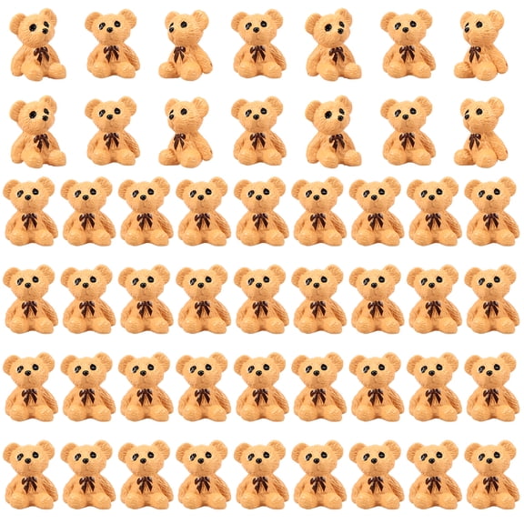 50 Pcs Resin Mini Animal Figurines Bear Small Animal Figurines Charming Tiny Animal Figurines Decorative Miniature Animal Figurines for Fairy Gardens Plant Decorations