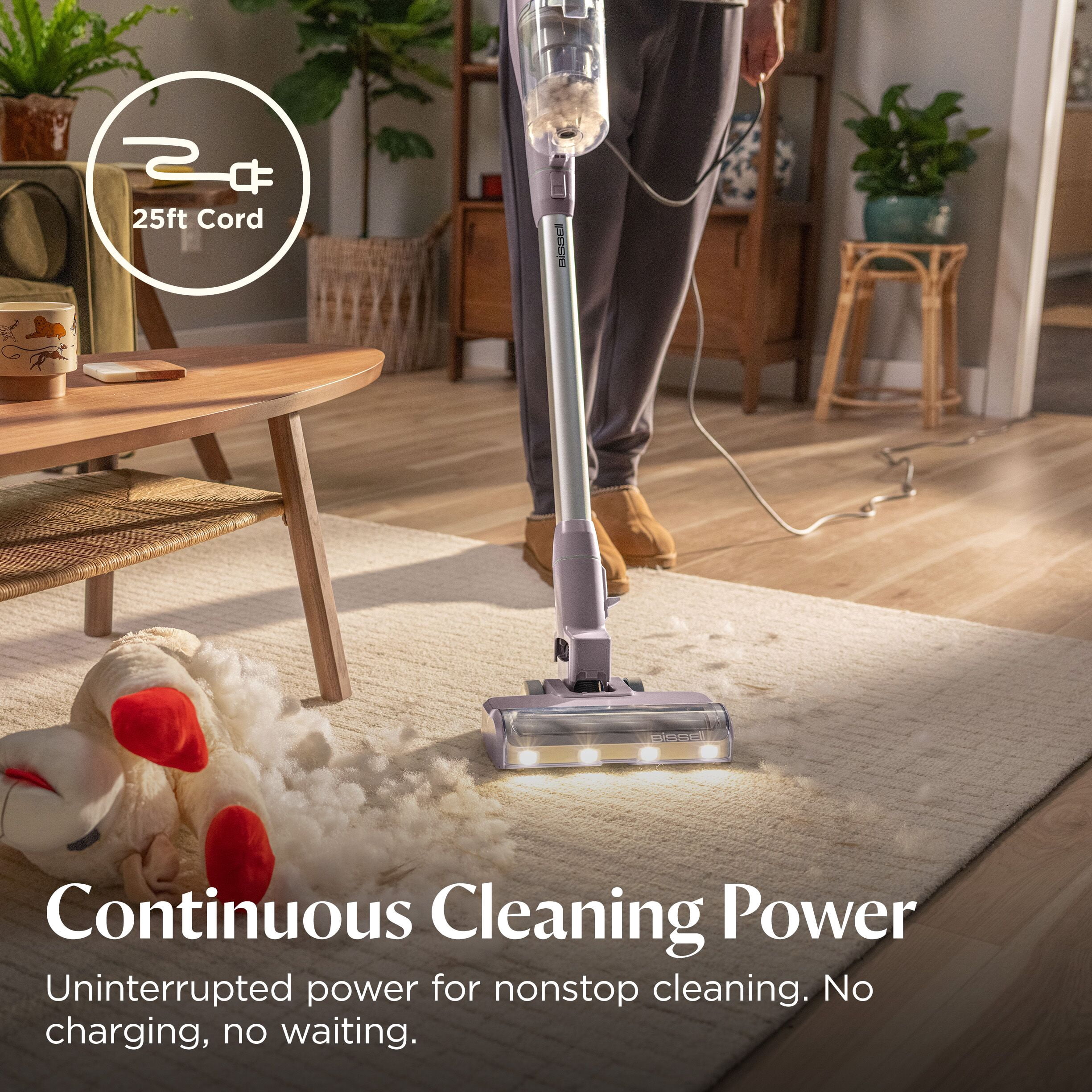BISSELL PowerClean Corded Stick Vacuum with Tangle-Free Brush Roll and LED Headlights 4221