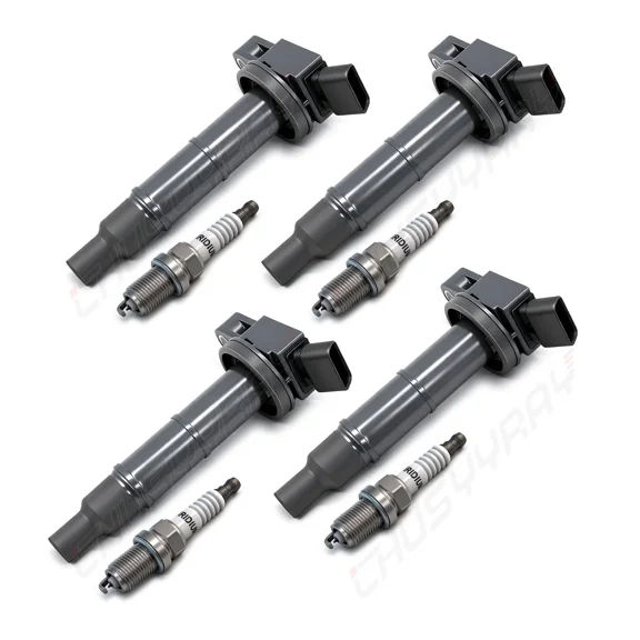CHUSYYRAY UF333 4 Ignition Coil and Spark Plug Kit For Toyota Camry l4 2.4L 2002 2003 2004 2005 2006 2007 2008 2009 2010 2011