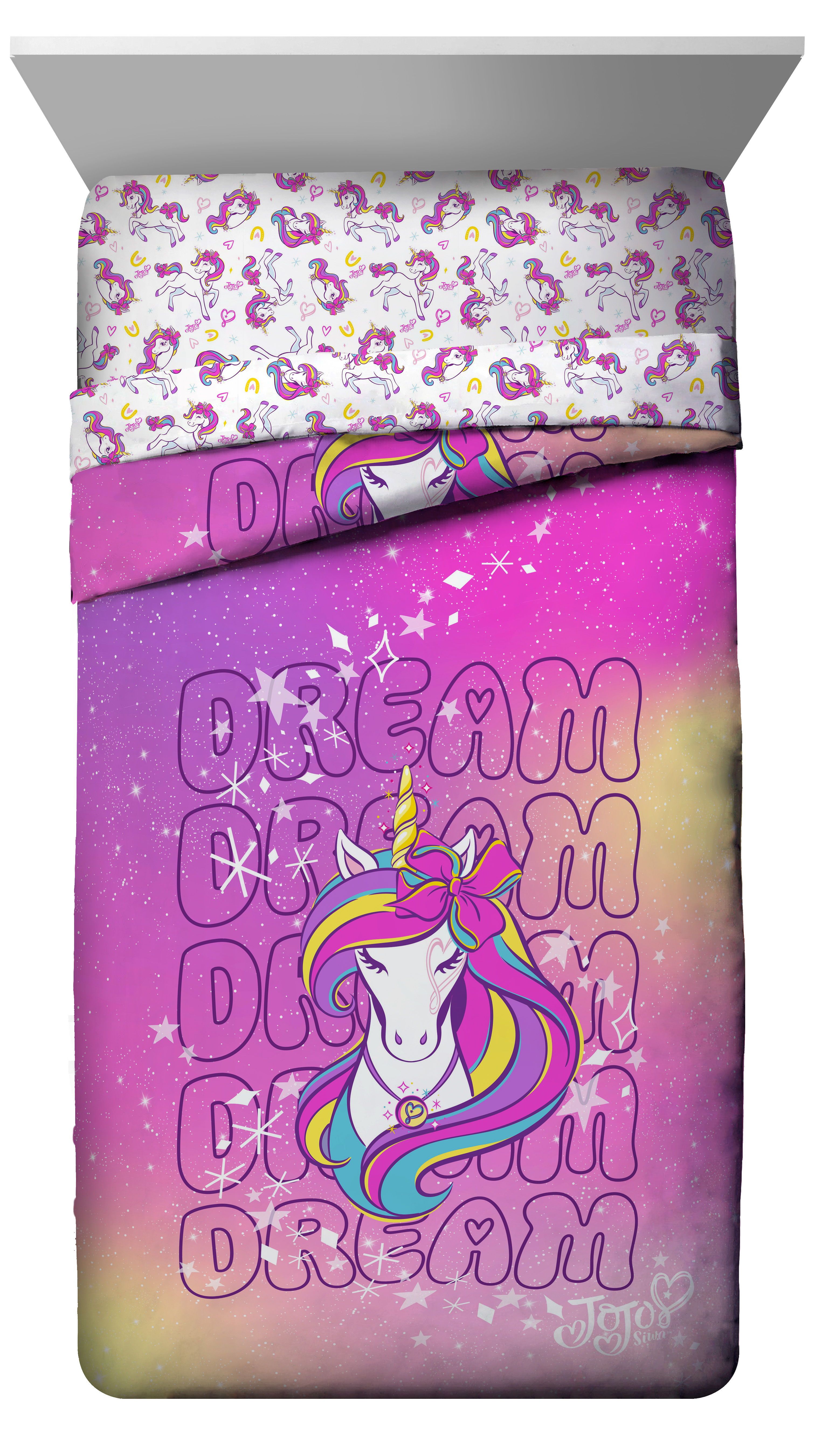 Jojo Dream Unicorn Twin/Full Pink Reversible Comforter