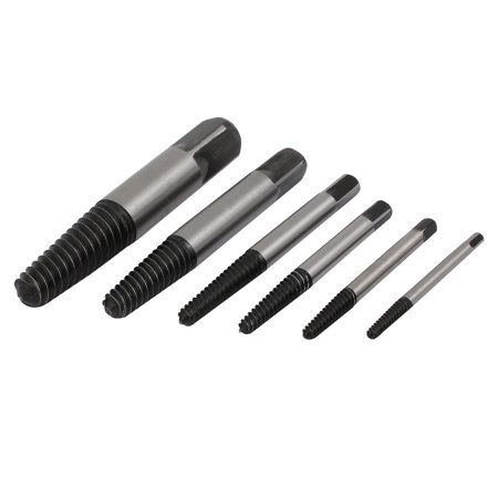 Reverse Threaded Screw Extractor Set Bolt Stud Pipe Remover Tool Kit 6 in