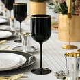 (120 PACK) EcoQuality Plastic Black Wine Glasses with Gold Rim - 12 oz ...