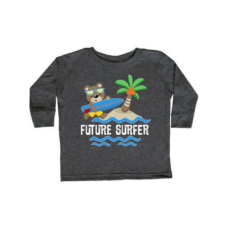 

Inktastic Surfing Future Surfer Bear Gift Toddler Boy or Toddler Girl Long Sleeve T-Shirt