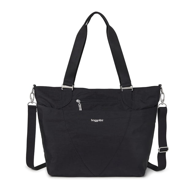 Bolsa de viaje Baggallini Avenue Tote negra ligera e impermeable