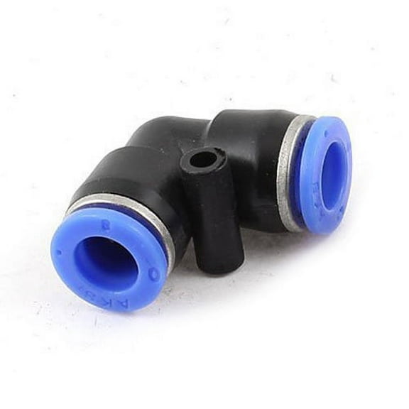 5Pcs 5/16" Elbow Quick Connector Tube Fittings for Water Filter System,Black Tone, Blue