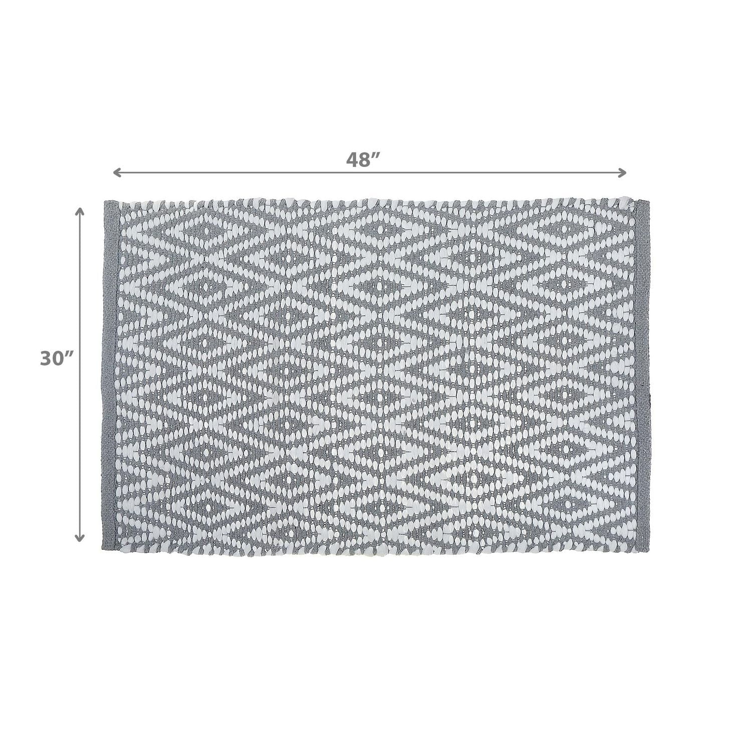 Handwoven Diamond Rug 30" X 48" Grey