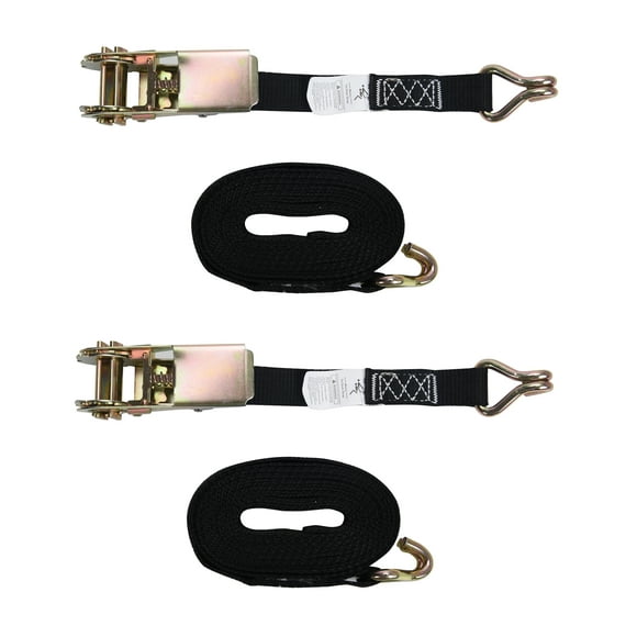 GOGHOST Ratchet Tie Down Strap,12' x 1",1000lb,082502,2-Pack,Black