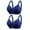 Womens Bras Blue, variant on ylioge Womens Plus Size Bras 2 Pack 42-52 No Underwire Push Up Underwear Bra Ladies Solid Multipack Breathable Support Lifting Bralettes