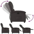 thumbnail image 5 of vidaXL Manual Recliner Chair, Adjustable Backrest/ Footrest, Dark Brown Real Leather, 5 of 5
