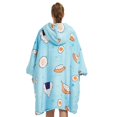 thumbnail image 2 of Oversized Hooded Blanket Sweatshirt with Kangaroo Pocket  Printing Flannel Sherpa Blanket Double Layer  Super Soft Warm Cozy Wearable Thick Hoodie One Size Fits All - Mother & Daughter Gi, 2 of 7