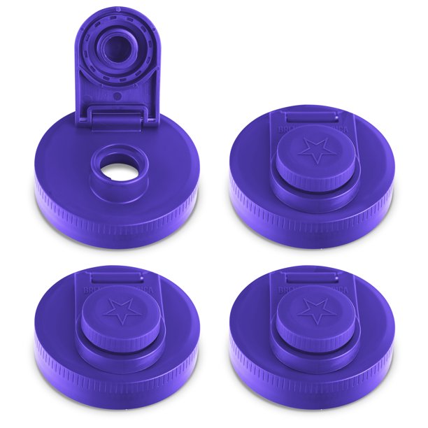 Brewing America Mason Jar Lids Wide Mouth Plastic Violet Purple, 4 Pack