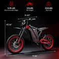 thumbnail image 6 of EOEOTWO EX1 Electric Dirt Bike for Adults, Fast Off-Road Electric Bike with 48V 25Ah Battery, 50 Miles Long Range, Dual Hydraulic Suspension & Disc Brakes UL2849, 6 of 11