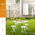 thumbnail image 7 of VINGLI 34" Fold in Half Square Table, Bi-Folding Commercial Table, Portable Plastic Dining Card Table for Kitchen or Outdoor Party Wedding Event, White Granite, 7 of 7