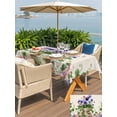thumbnail image 4 of Outdoor Tablecloth with Umbrella Hole and Zipper, Spring Easter Rectangle Table Cloth 54x80 Inch Waterproof Tablecloth, Purple Floral Summer Botanical Rustic Picnic Table Cover for Patio Camping, 4 of 7