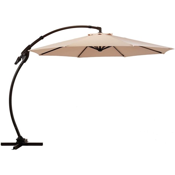 Deluxe 11 FT Aluminum Offset Umbrella with Position Lock System, Patio