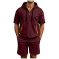 thumbnail image 2 of Stamzod Mens Summer Outfits 2026 Short Sleeve Hoodie and Shorts Set Casual Athletic Track Suits Mens Sweatsuit, 2 of 6