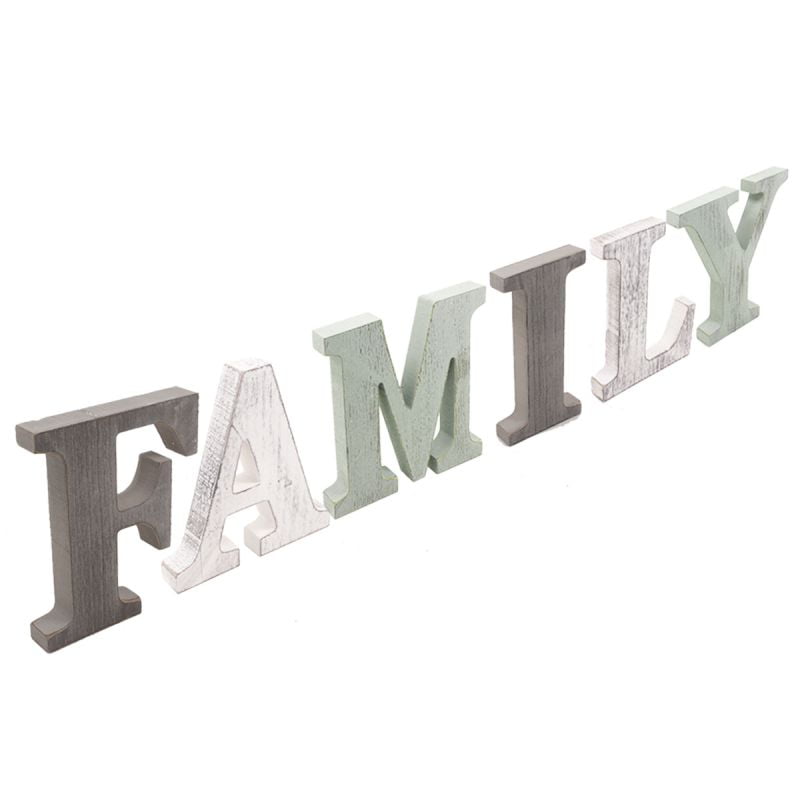 Rustic Wood Family Letter Sign Laundry Room Hanging Handmade Decorative Word Signs Fireplace Mantel Decorations for Tabletop Wall Patio Dorm Room Family Bedroom Living Room Bathroom 