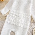 thumbnail image 6 of larppty Infant Baby Girl Fall Outfit Romper Footies Solid Color Frills Ruffle Trim Jumpsuit Bodysuit Newborn Winter Clothes, 6 of 7