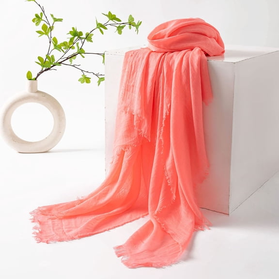 Lepsheexh Womens Scarf Solid Thin Trendy Long Scarf Comfortable Sun Block Cape for Hot Summer And Cool Air Condition Rooms