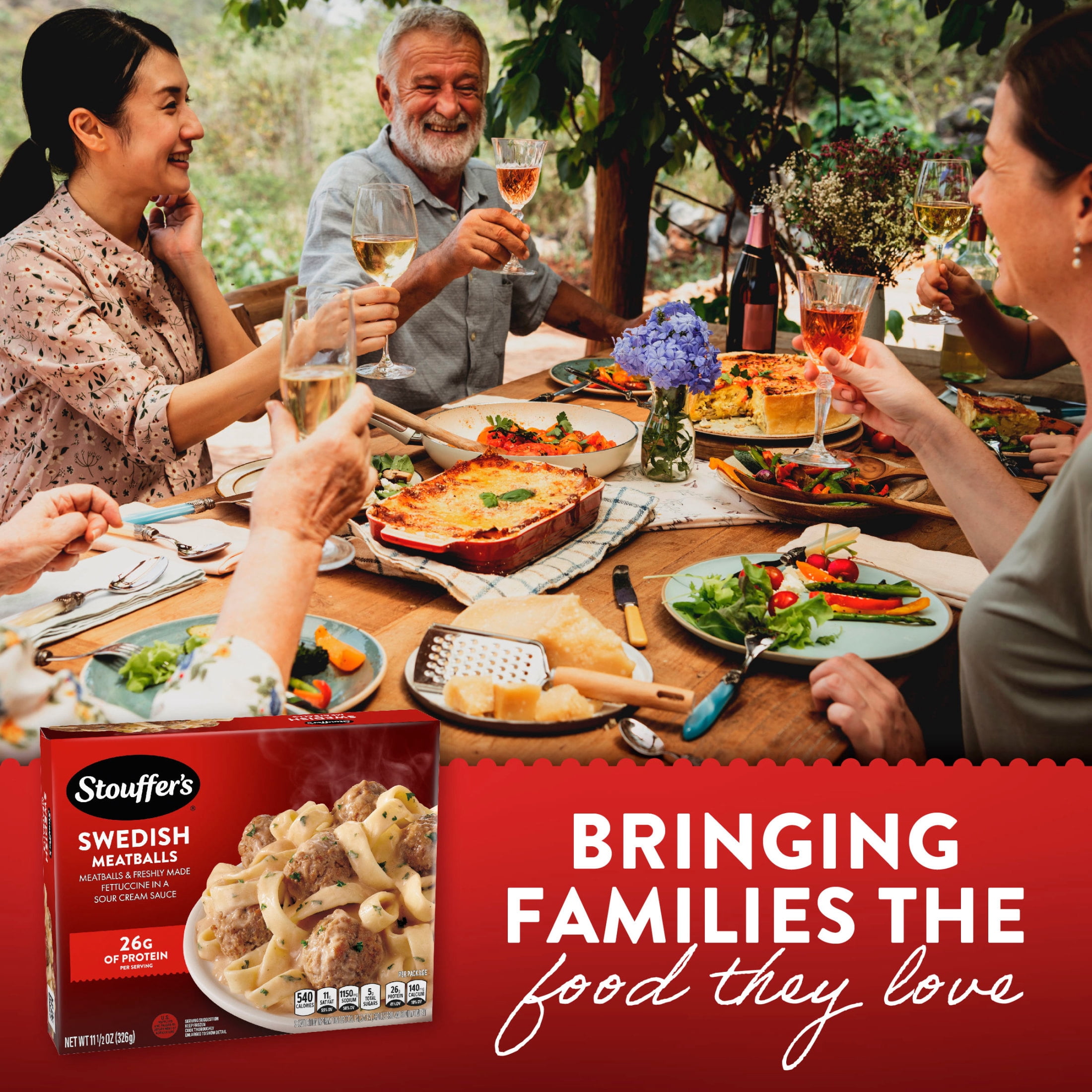 Stouffer’s Swedish Meatballs, Single Serve, Frozen Pasta, Single Frozen Meals 11.5 oz