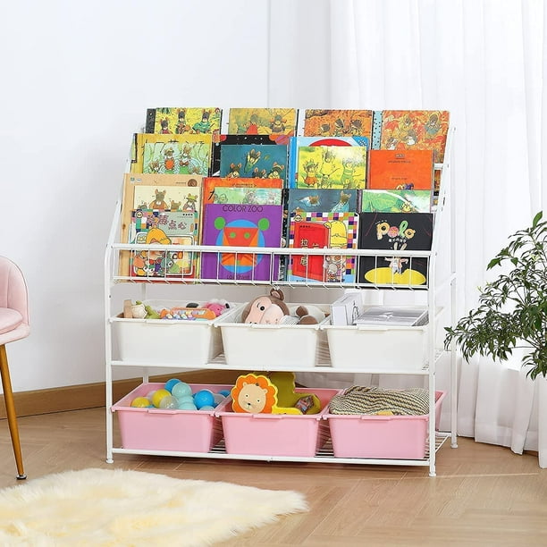 Children s Bookshelf with Toy Storage Organizer 5 Tier Kids Book