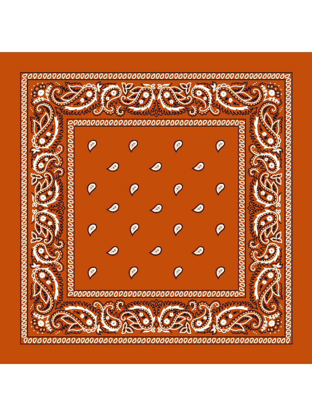 BANDANA - Burnt Orange Paisley Bandana - Single Piece 22x22 - Walmart