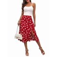 thumbnail image 3 of Women'S Slit Split Long Skirts High Waisted Maxi Skirts Red XL, 3 of 8