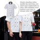 thumbnail image 2 of Minnieouse Uniforme de Chef de manga corta para hombres y mujeres, uniforme de catering de alimentos, accesorio de panadería fino transpirable, ropa de Camisetas Blanco METRO Minnieouse AP011141-01, 2 of 6