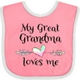 thumbnail image 3 of Inktastic My Great Grandma Loves Me Heart Great Grandchild Boys or Girls Baby Bib, 3 of 4