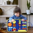 thumbnail image 3 of Toddler Busy Board Basic Life Skills Learning Early Educational Activity Board for Fine Motor Skills Interactive Sensory Montessori Board Gift for Kids Aged 2-6, 3 of 7