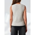 thumbnail image 5 of Women's V Neck Button Up Sleeveless Vest Sweater Knitted Casual Cardigan with Pockets, 5 of 6