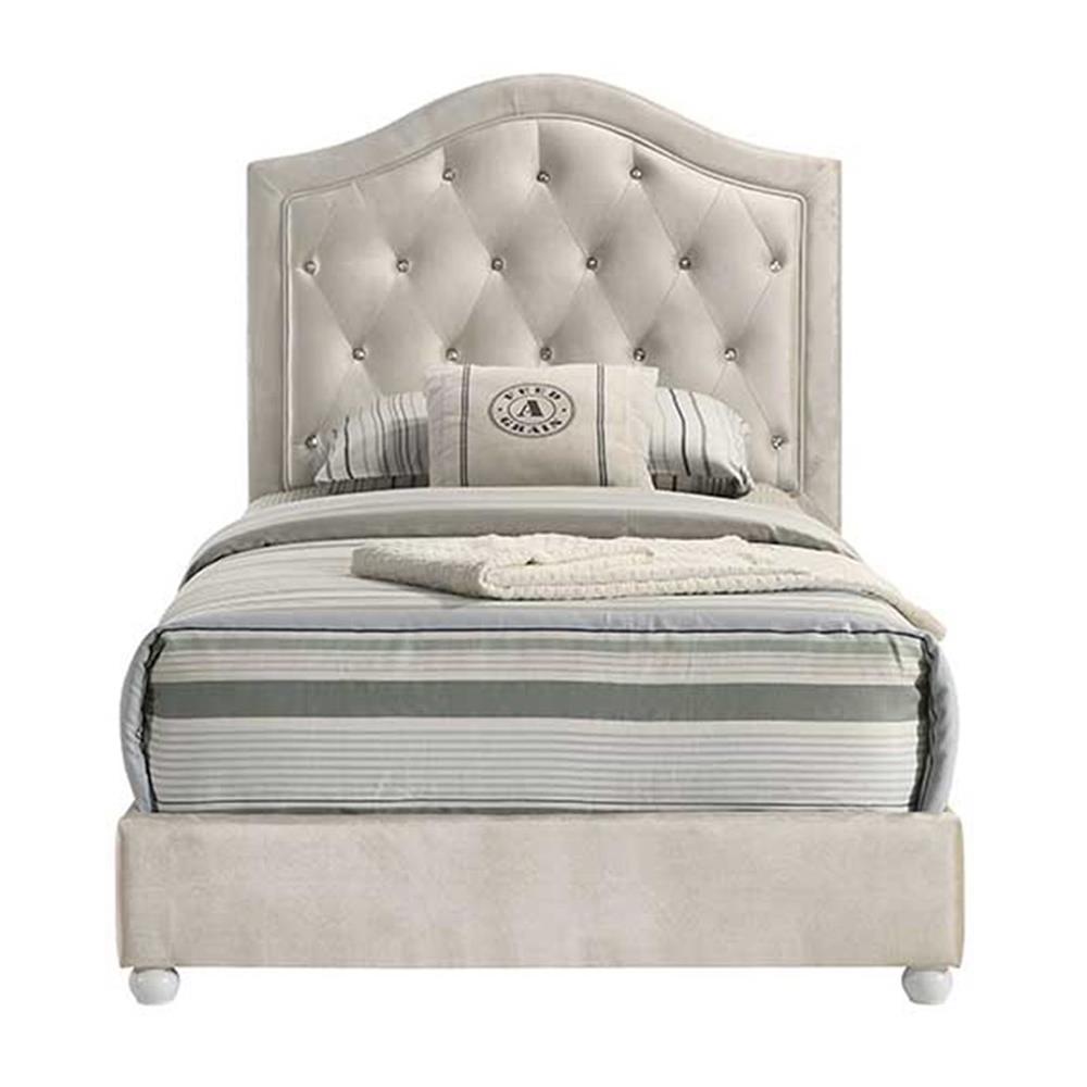 ACME Reggie Twin Bed in Beige Fabric