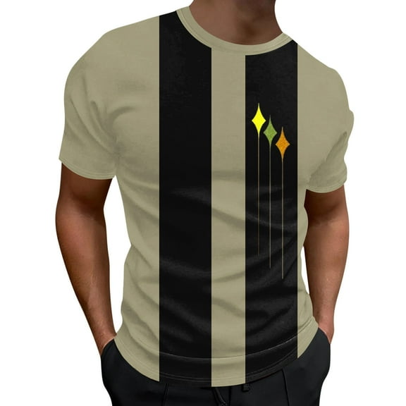 Sngxgn Mens Crewneck T-Shirt Casual Lightweight Fashion Tee Shirt Tops(Black,L)