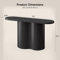 thumbnail image 6 of 57-Inch Mid Century Accent Sofa Table, Tambour Waterfall Design Console Table Behind Couch, Black, 6 of 8