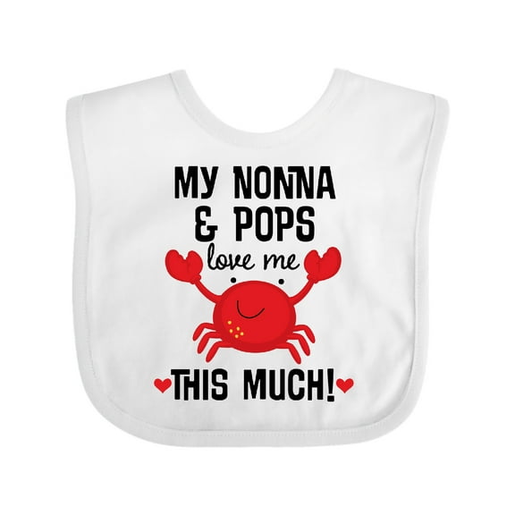 Inktastic Nonna and Pops Love Me Grandchild Boys or Girls Baby Bib