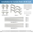 thumbnail image 2 of Ridicili 5/8" Telescoping Double Curtain Rods with Volle Finials, Pewter,28"-84", 5/8 Inches Front and 1/2 Inches Back Double Window Drapery Rod, 2 of 6