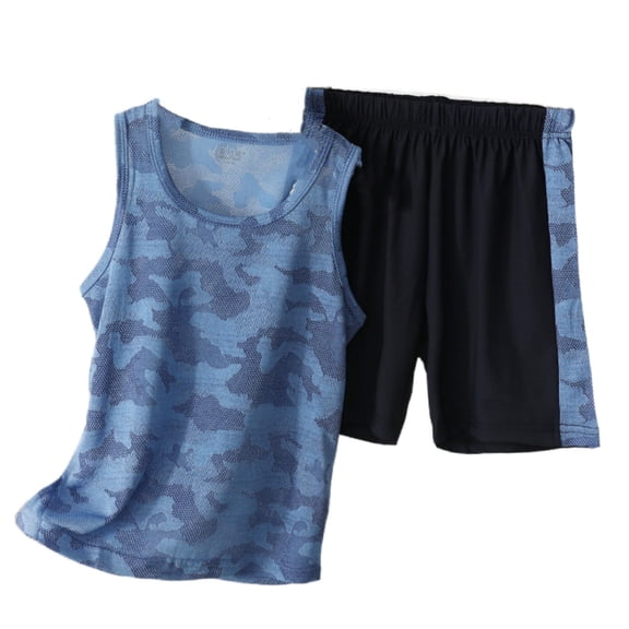 Ruyang Toddlers Summer Athletic Clothes Sleeveless Tank Top and Jogger Shorts Sets Lightweight Soccer Basketball Sports Outfits 2 Piece